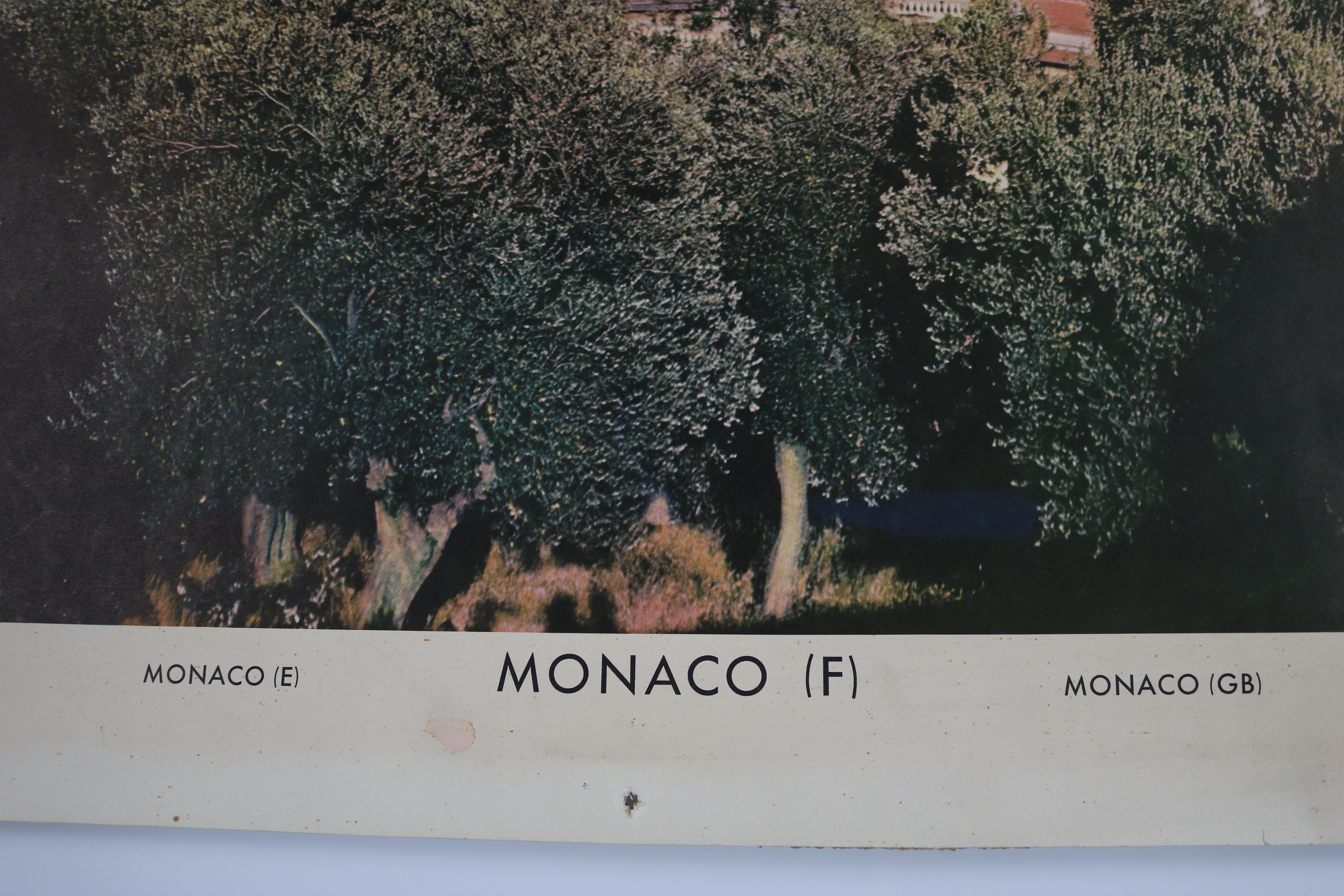 Mid-20th Century School Wall Chart, Monaco For Sale