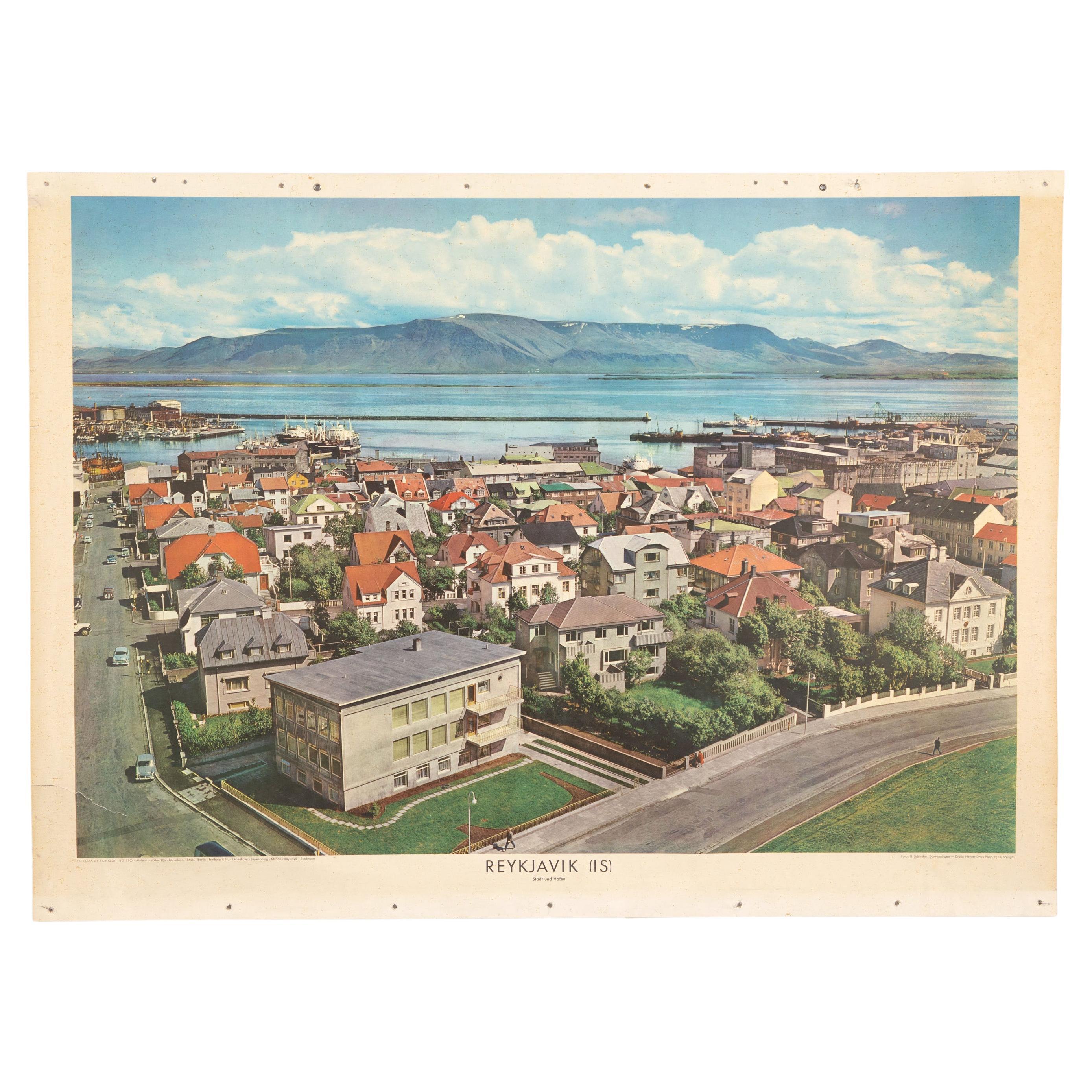 School Wall Chart Reykjavik (IS) City and Port For Sale
