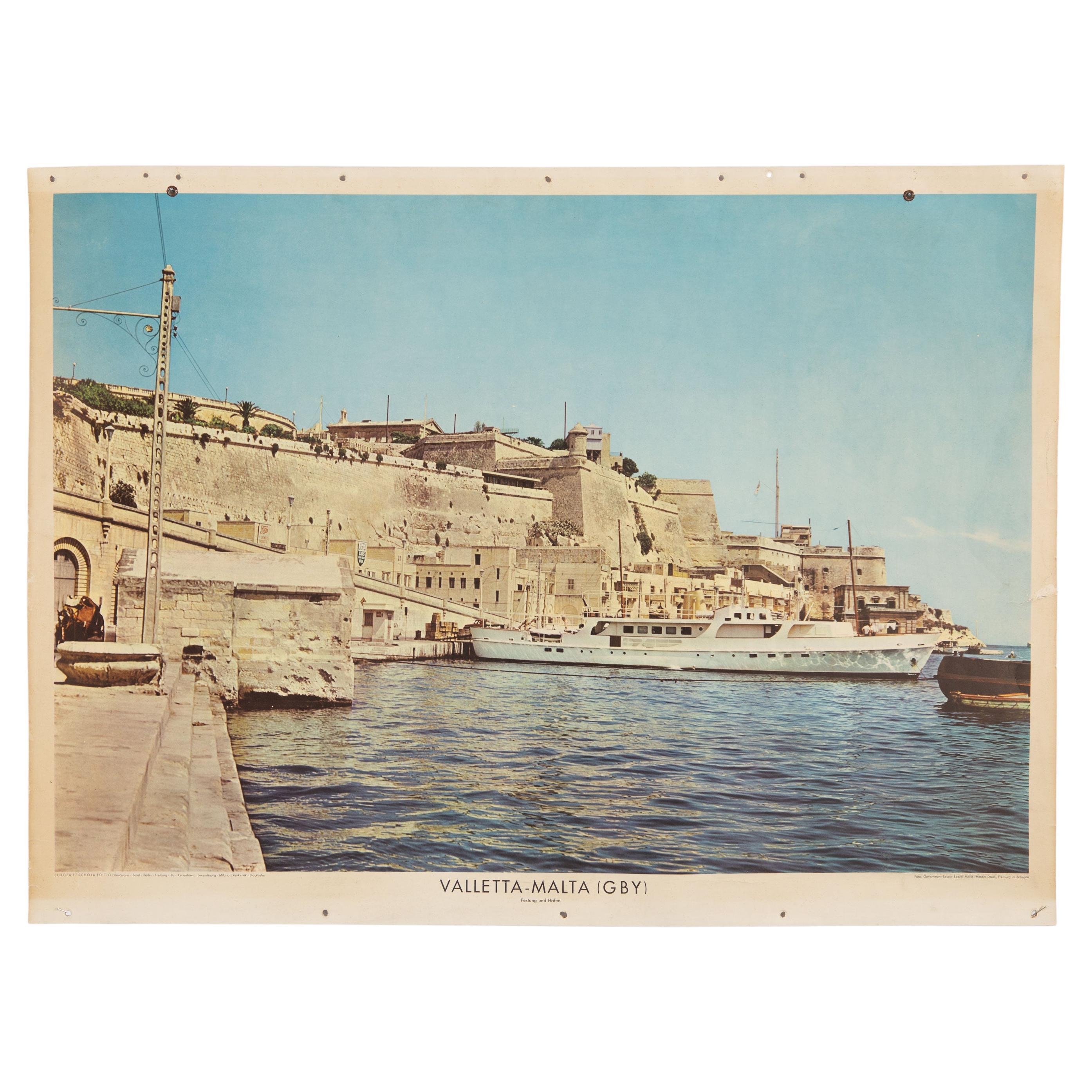 School Wall Chart, Valletta, Fortress and Harbour