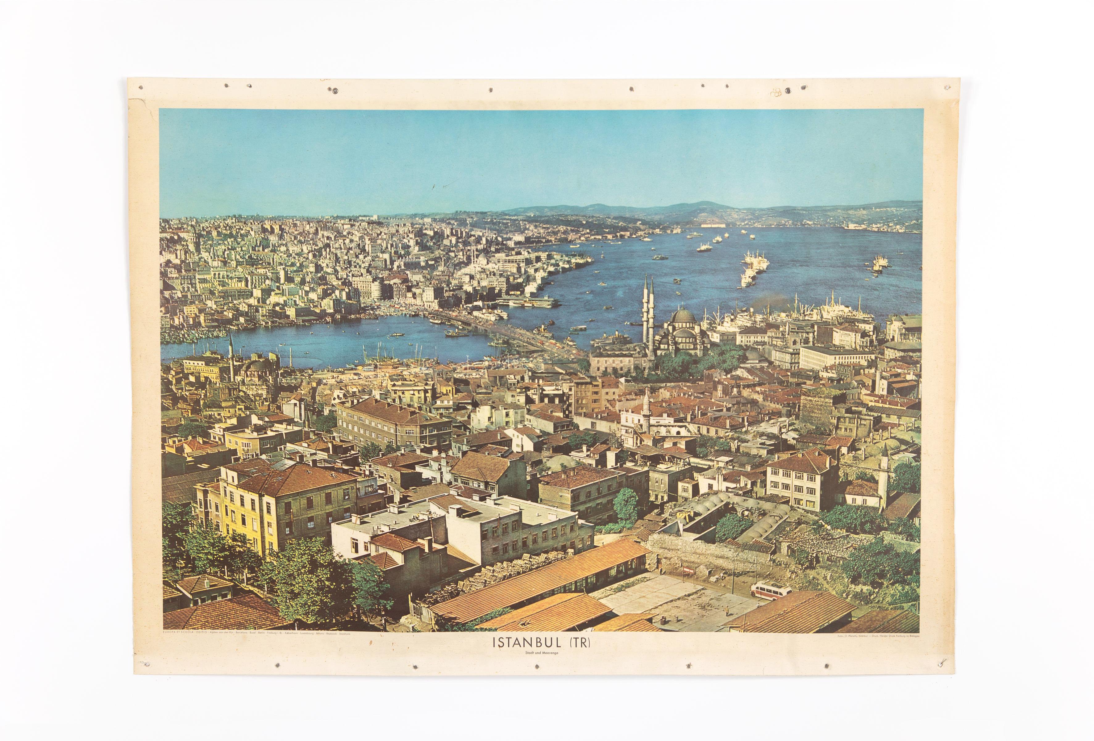 Mid-Century Modern School Wall Charts, City Istanbul For Sale