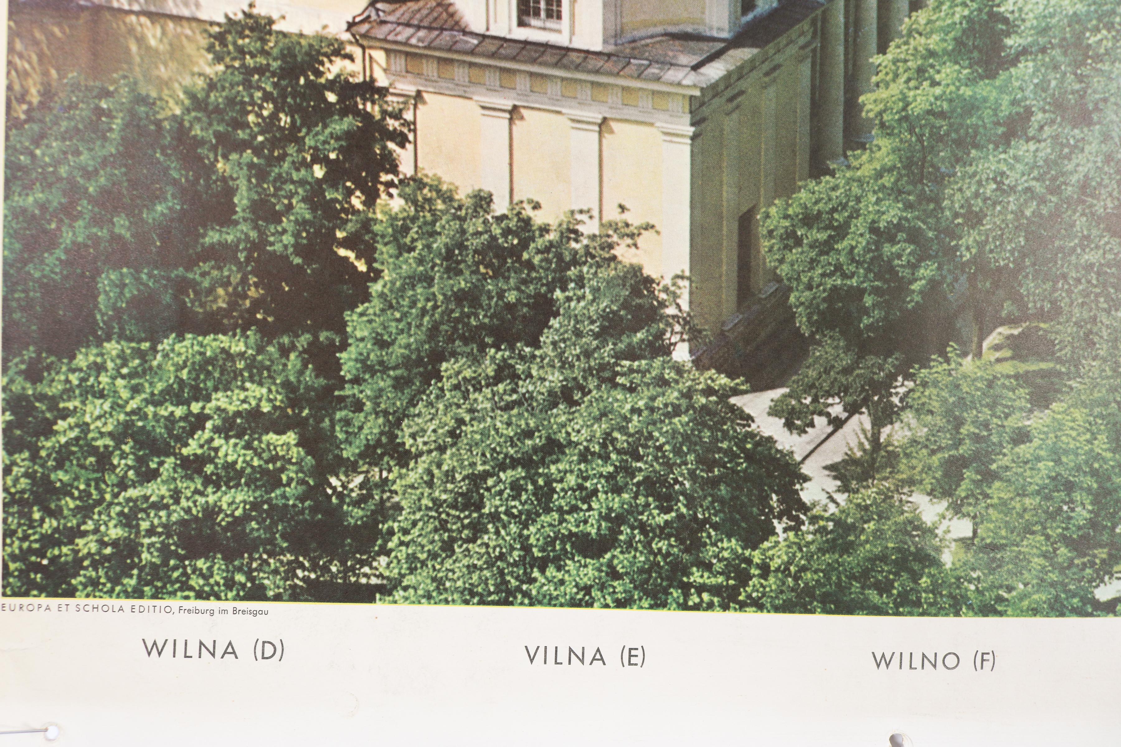 Mid-20th Century School Wall Charts, City Vilnius For Sale