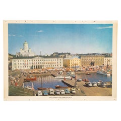 Vintage School Wall Charts, Fish Market of Helsinki