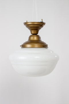 Schoolhouse Milk Glass Flush Mount
