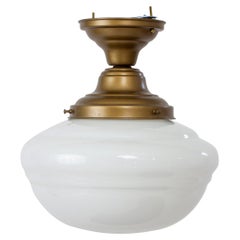 Schoolhouse Milk Glass Flush Mount