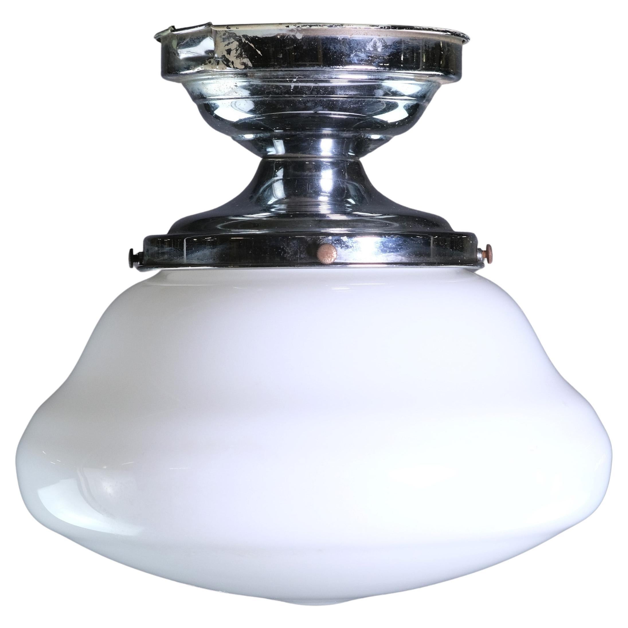 Schoolhouse Nickel Plated Semi Flush Mount Light Qty Available