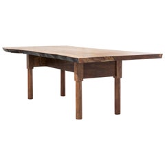 Schoolhouse Table in Claro Walnut with Bronze Rings