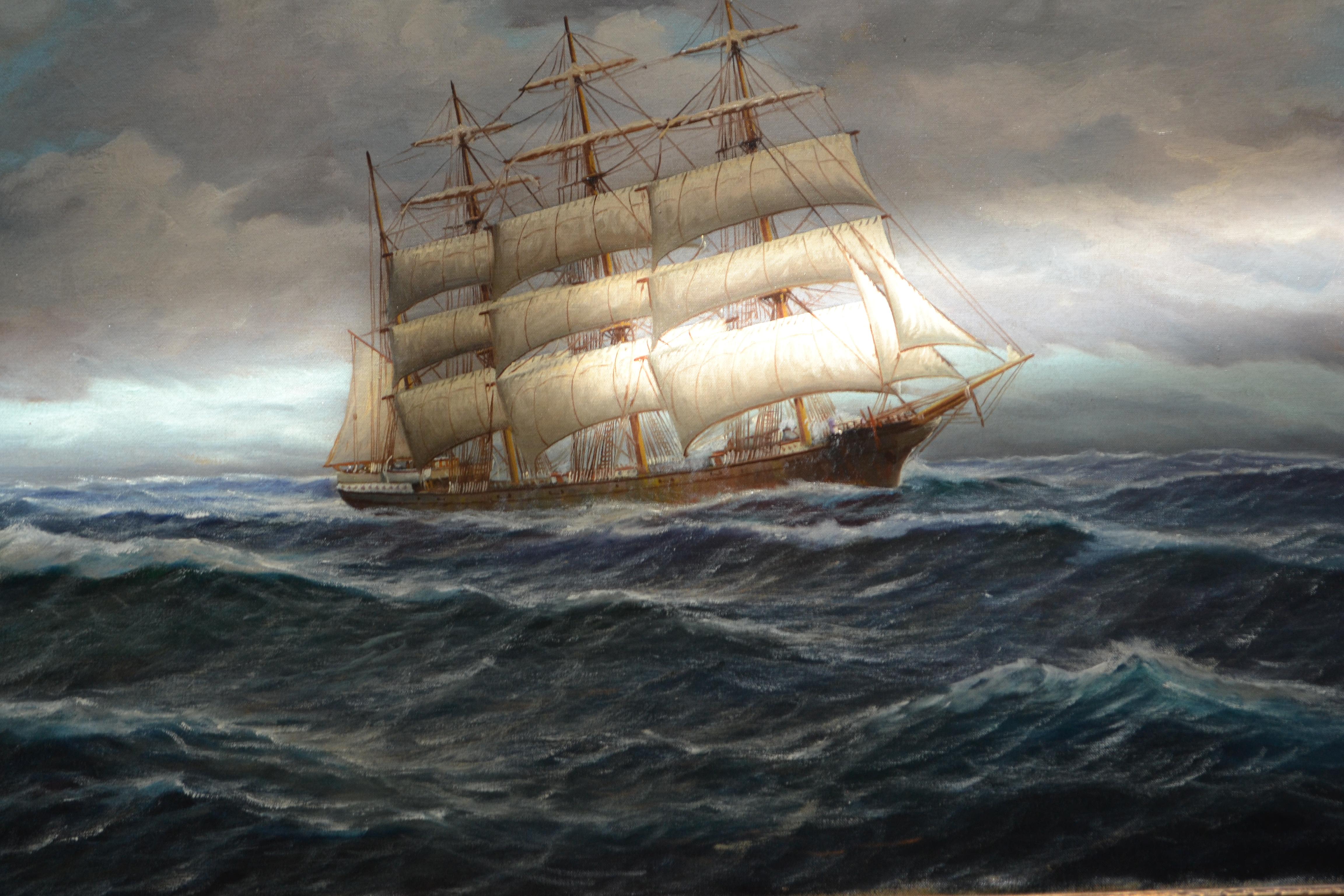 “Schooner under full sail” by German American Artist Alfred Gabali 2