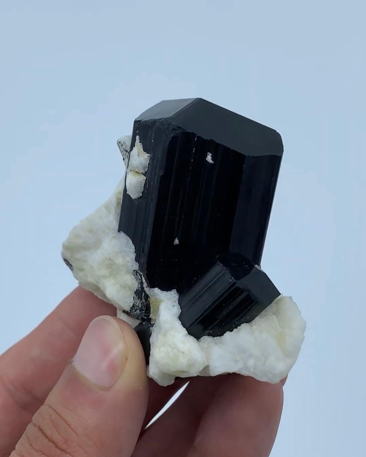 Other Schorl Black Lustrous Tourmaline Crystal On Albite Matrix From Afghanistan For Sale