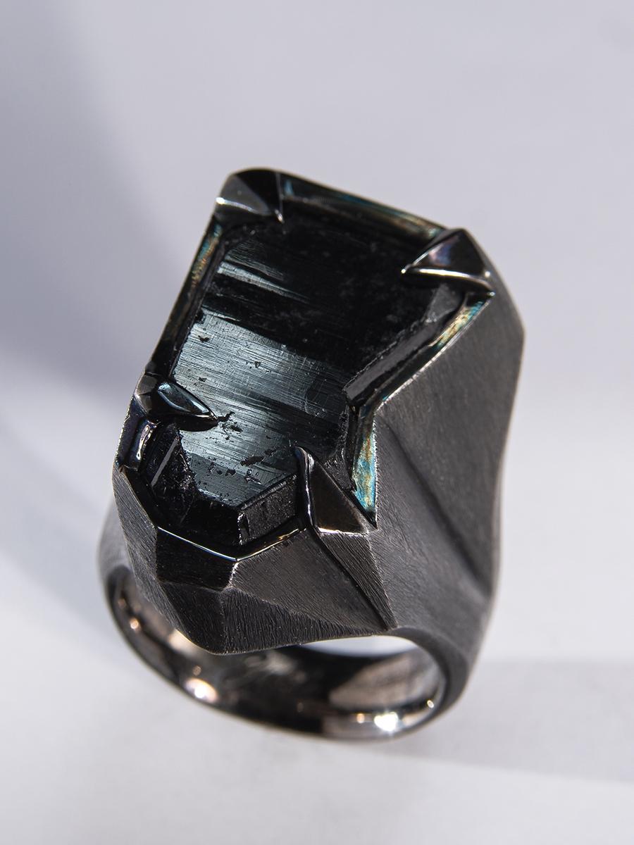 Silver ring with natural Schorl Black Tourmaline crystal
tourmaline origin - Namibia
stone measurements - 0.51 х 0.98 in / 13 х 25 mm
stone weight - 26 carats
ring size - 7.75 US 
ring weight - 30 grams

Devotion collection


We ship our jewelry