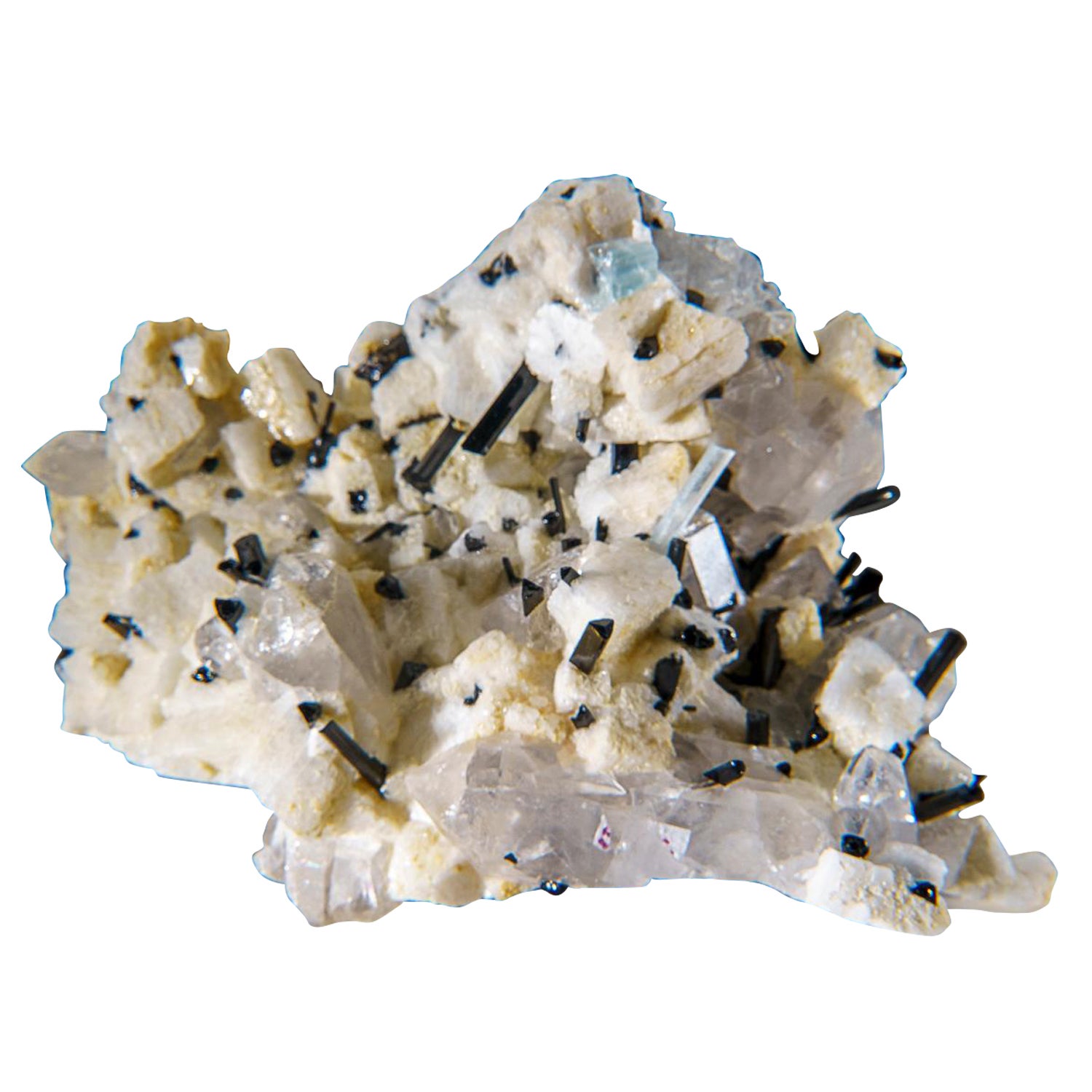 Tourmaline Schorl, aigue-marine et quartz sur Albite du Pakistan