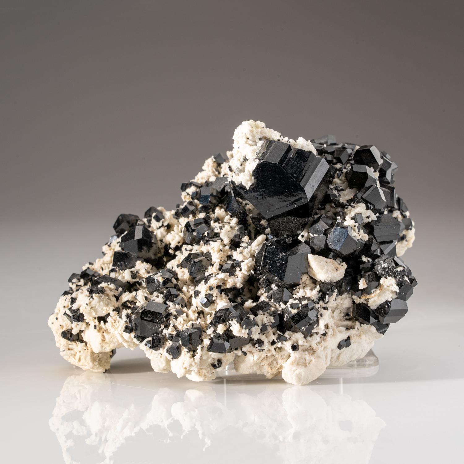 Contemporary Schorl Tourmaline on Albite from Skardu District, Gilgit-Baltistan, Pakistan For Sale