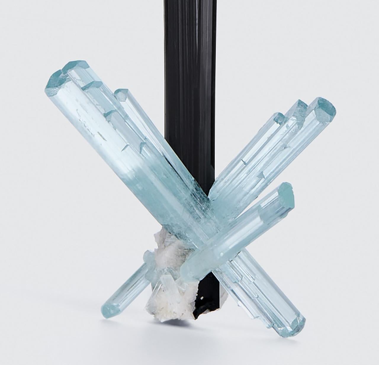 18th Century and Earlier Schorl Tourmaline with Aquamarine, Pakistan For Sale