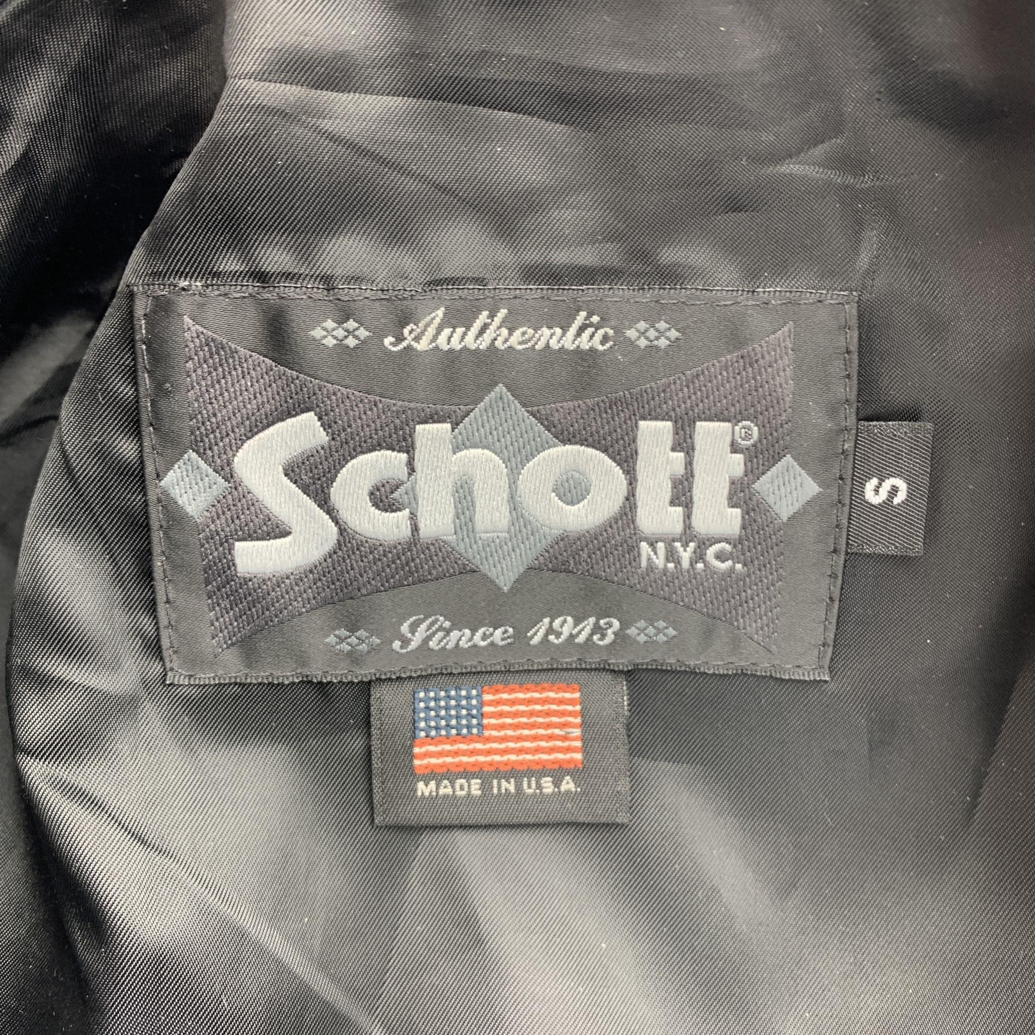 SCHOTT Limitd Edition Size S Black Leather Studded Biker Jacket 3