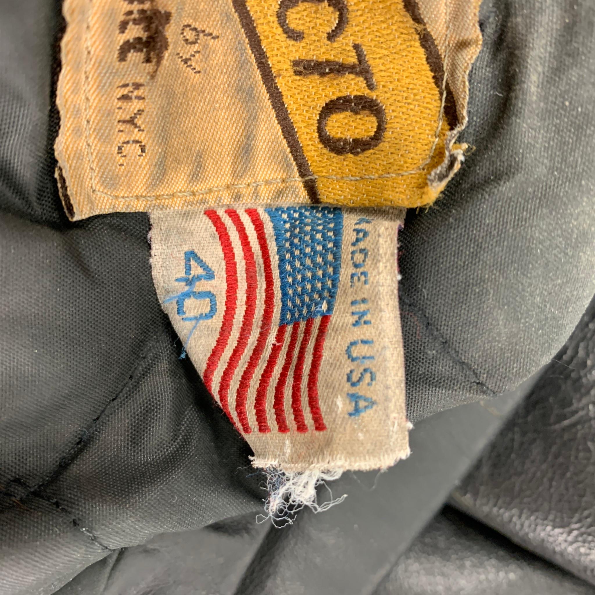 SCHOTT Perfecto Size 40 Black Distressed Leather Motorcycle Jacket In Good Condition In San Francisco, CA