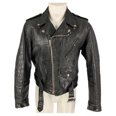 SCHOTT Perfecto Size 40 Black Distressed Leather Motorcycle Jacket