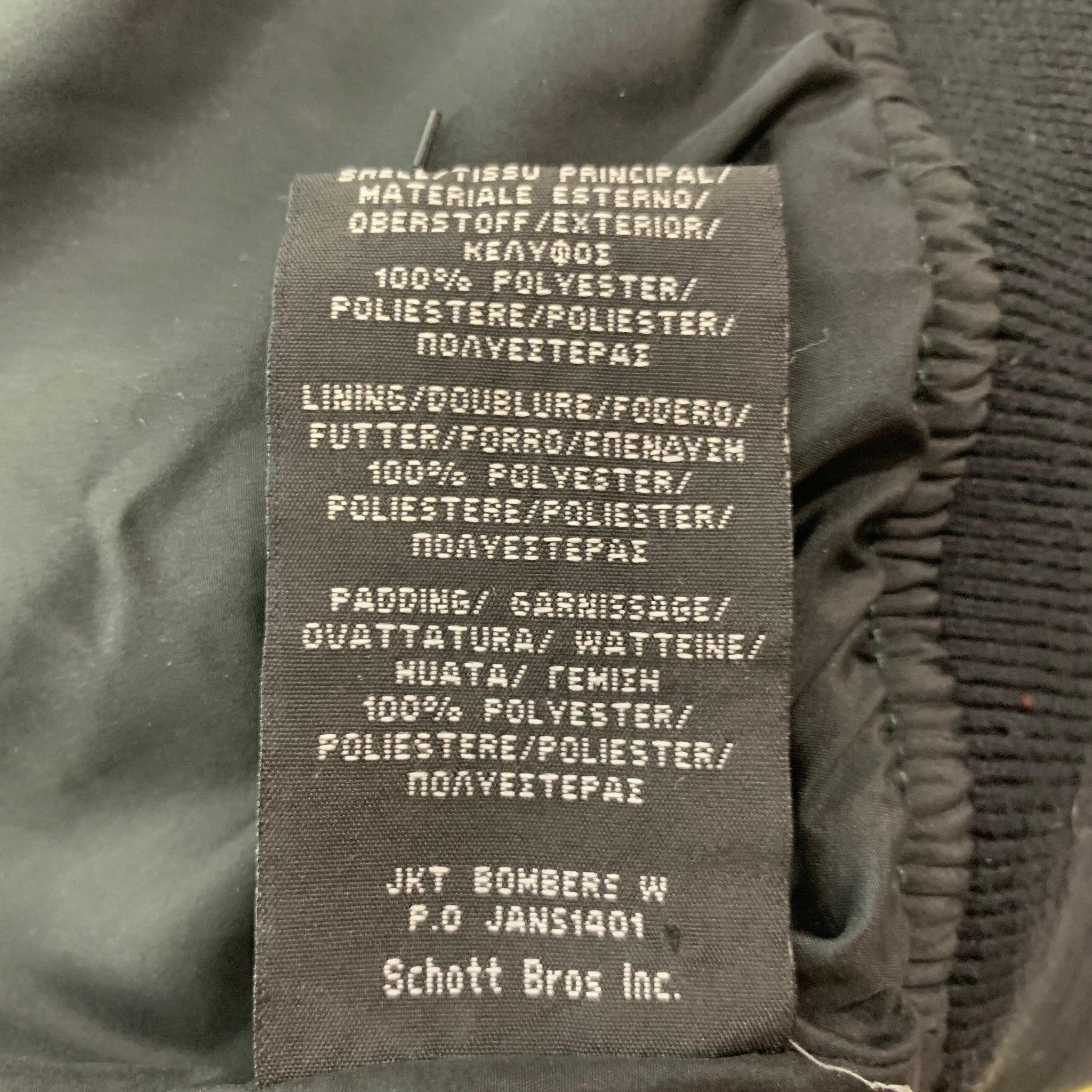 SCHOTT Size M Green Camo Polyester Bomber Jacket For Sale 2