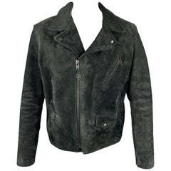 Used SCHOTT Size XL Black Suede PERFECTO Motorcycle Jacket