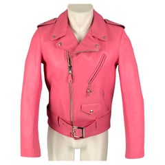 SCHOTT x MARC JACOBS Size S Pink Leather Biker Perfecto Jacket