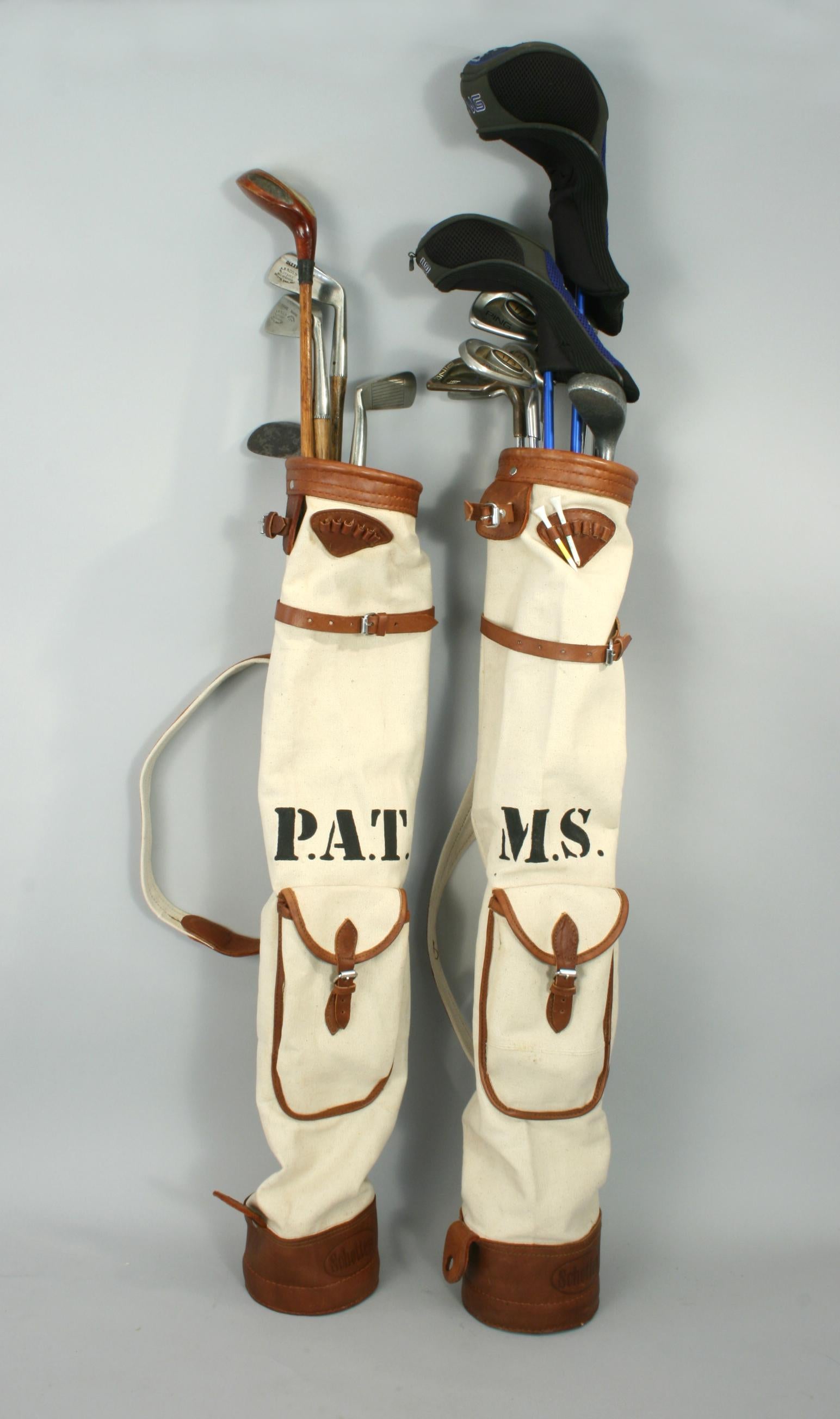 Schotten Canvas Golftasche im Stil der 1930er Jahre (21. Jahrhundert und zeitgenössisch)