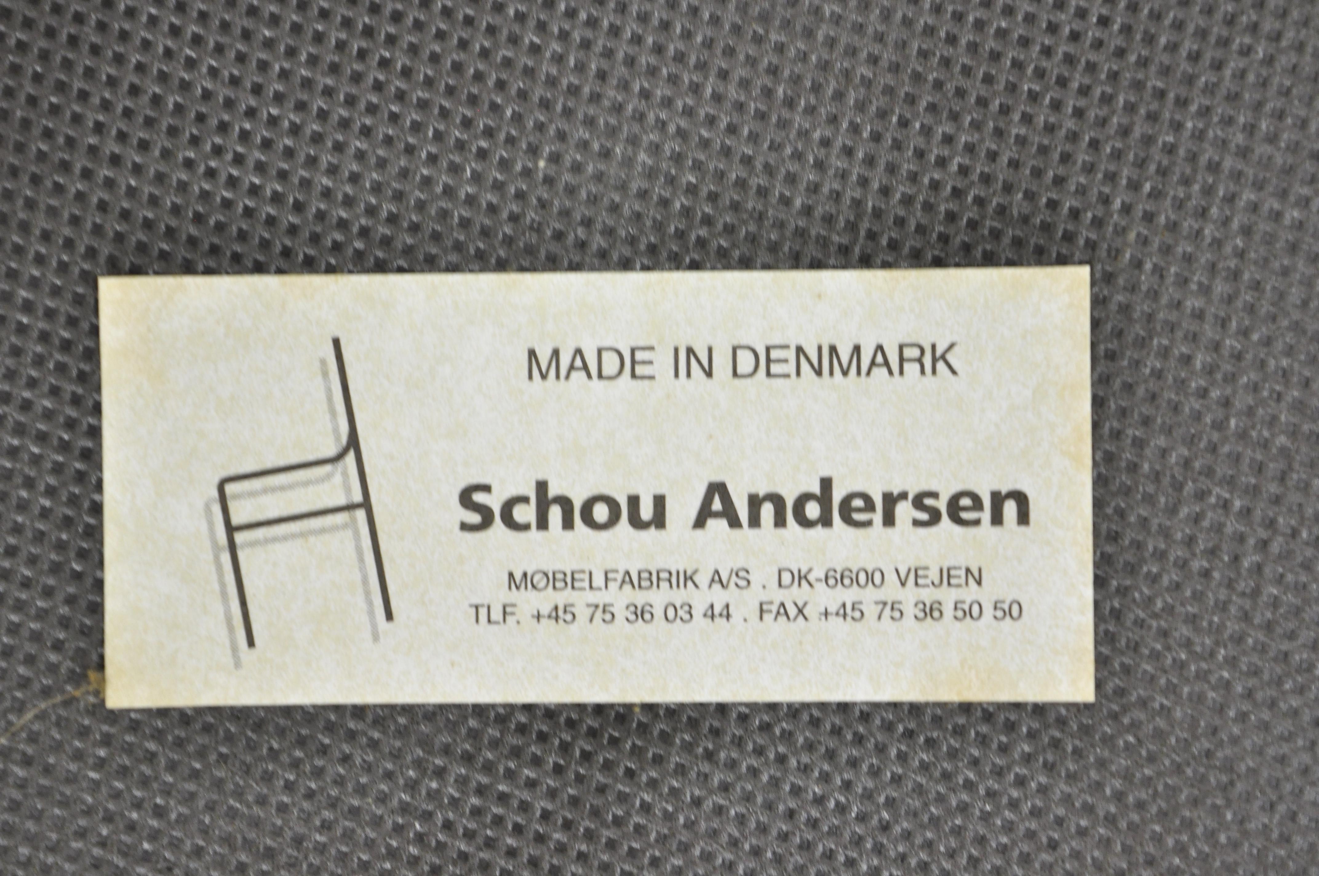 Danois Fauteuil club en bois de teck Schou Andersen Mbelfabrik avec étiquette