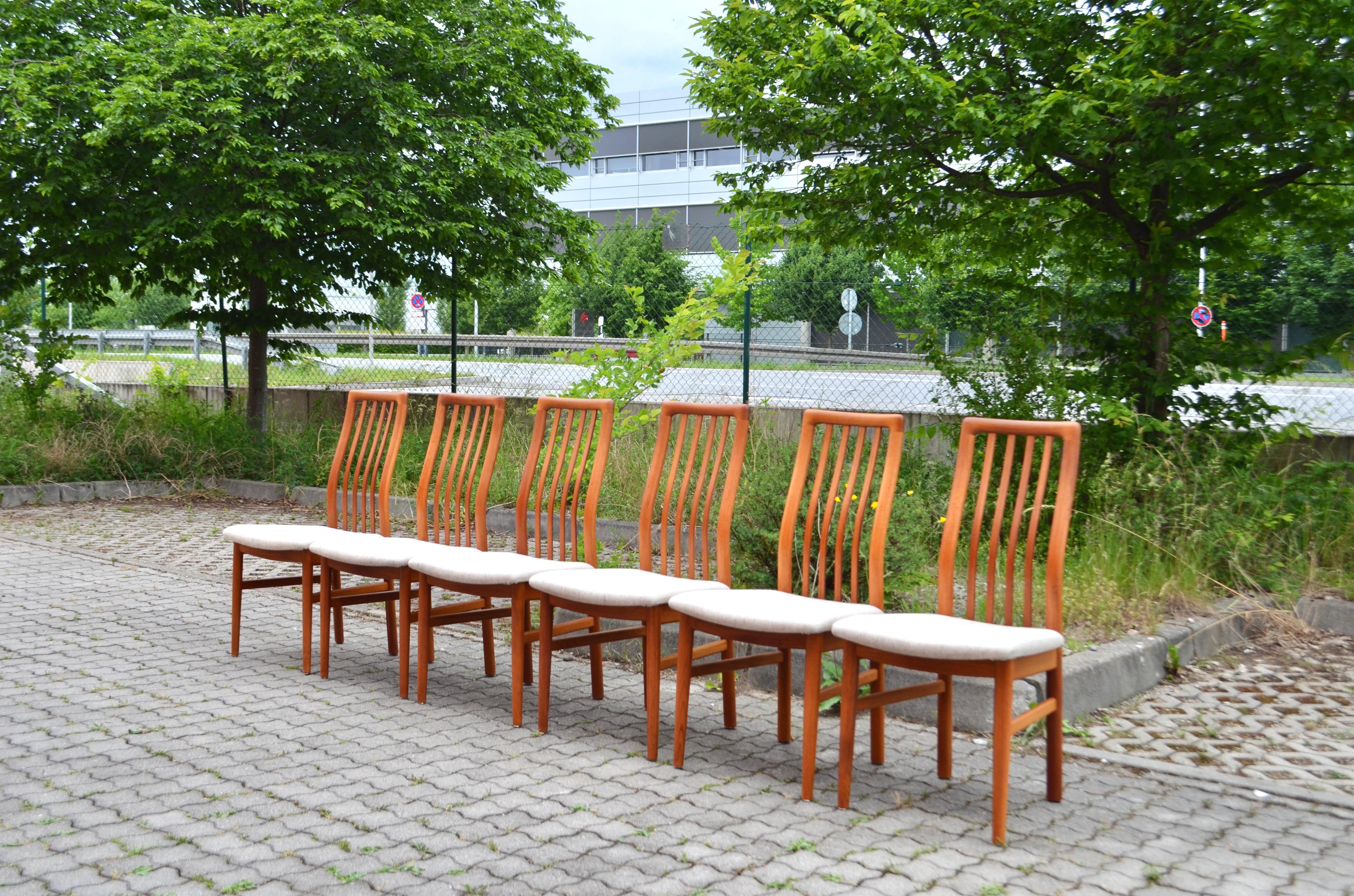 Scandinavian Modern Schou Andersen Kai Kristiansen Model 170 Danish Teak Dining Chair Set of 6