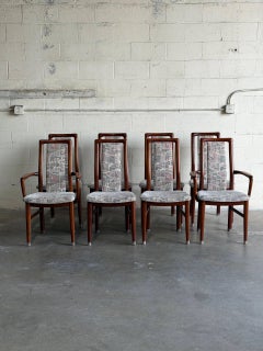 Schou Andersen Rosewood Dining Chairs Set of 8 Wooden Seats Denmark MCM 1960s