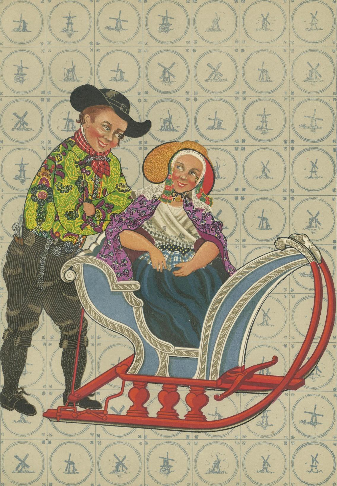 Schouwen & Duiveland Winter Sleigh Ride – Dutch Peasant Costumes, c.1800 For Sale 1