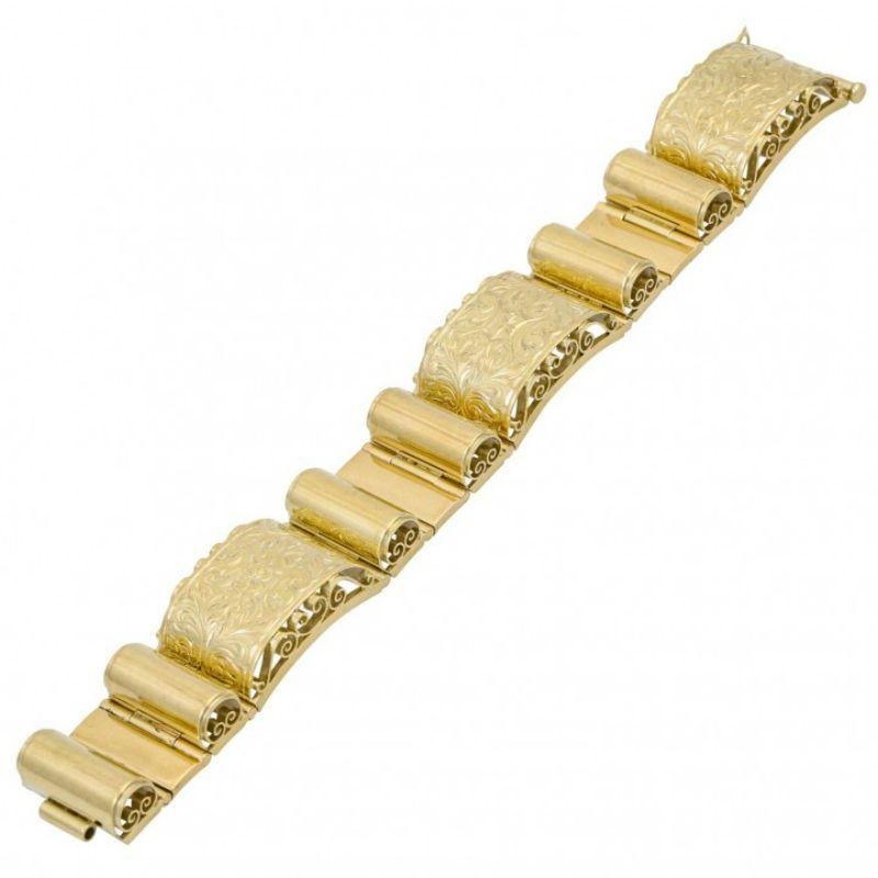 Modern Schrader Bracelet, Partially Engraved For Sale