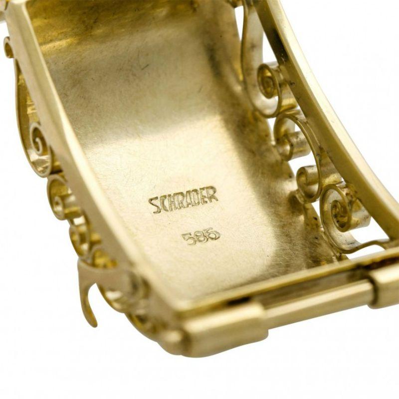 Women's Schrader Bracelet, Partially Engraved For Sale