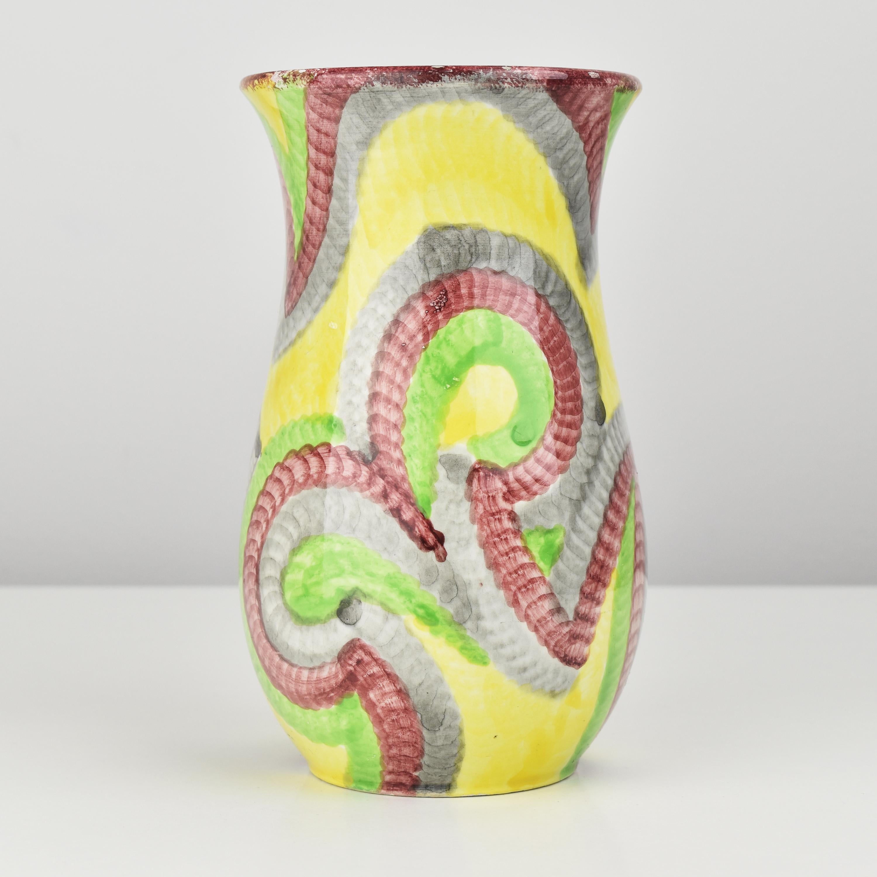 Art déco Vase en céramique Majolique Schramberg Eva Zeisel Gobelin époque Bauhaus en vente