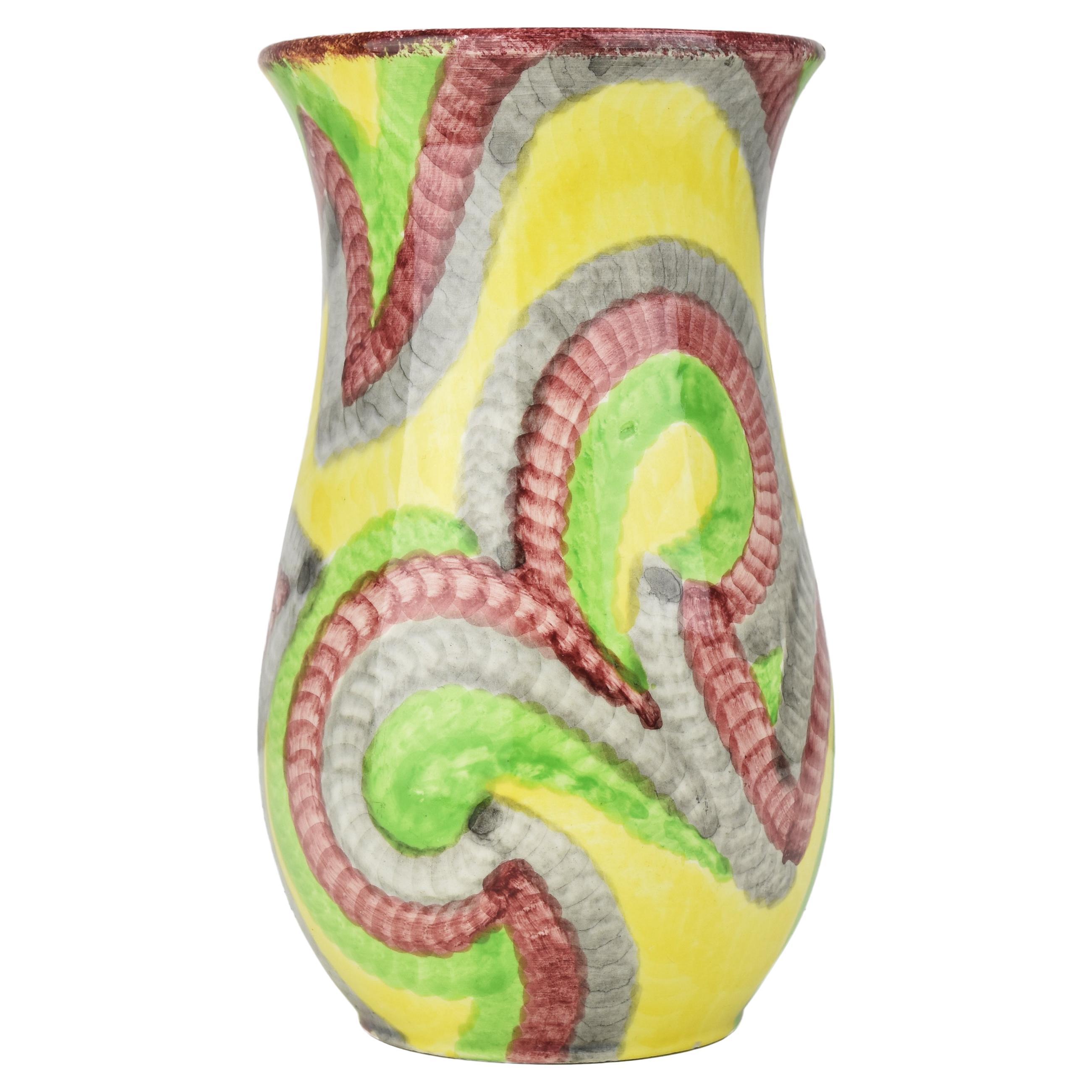 Vase en céramique Majolique Schramberg Eva Zeisel Gobelin époque Bauhaus