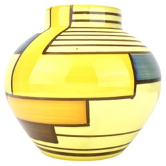 Antique Schramberg Eva Zeisel Mondrian Majolica Ceramic Vase Art Deco Bauhaus Era