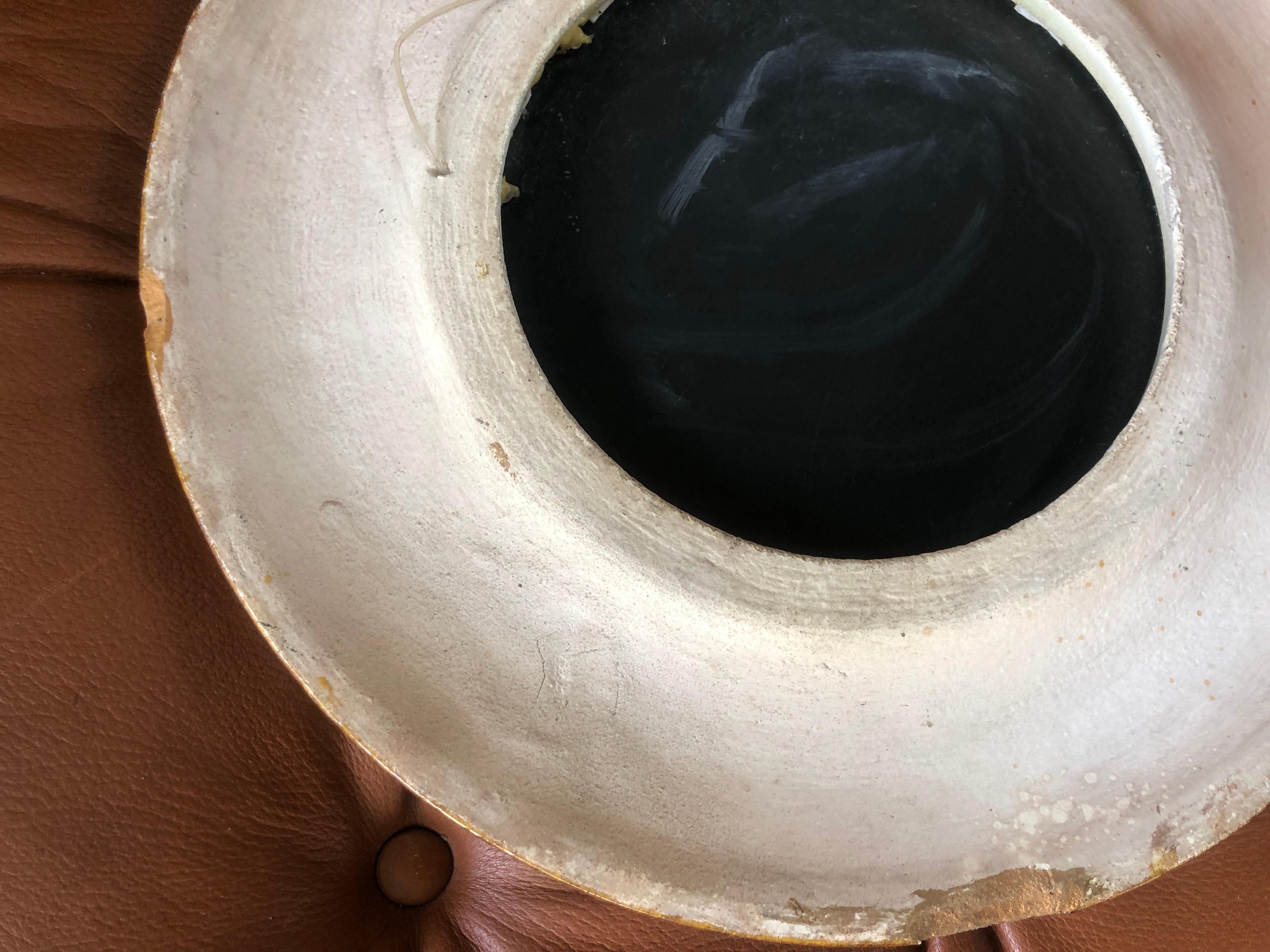 Runder Keramikspiegel Majolika Keramik aus der Mitte des Jahrhunderts von Schramberg, Deutschland (20. Jahrhundert) im Angebot