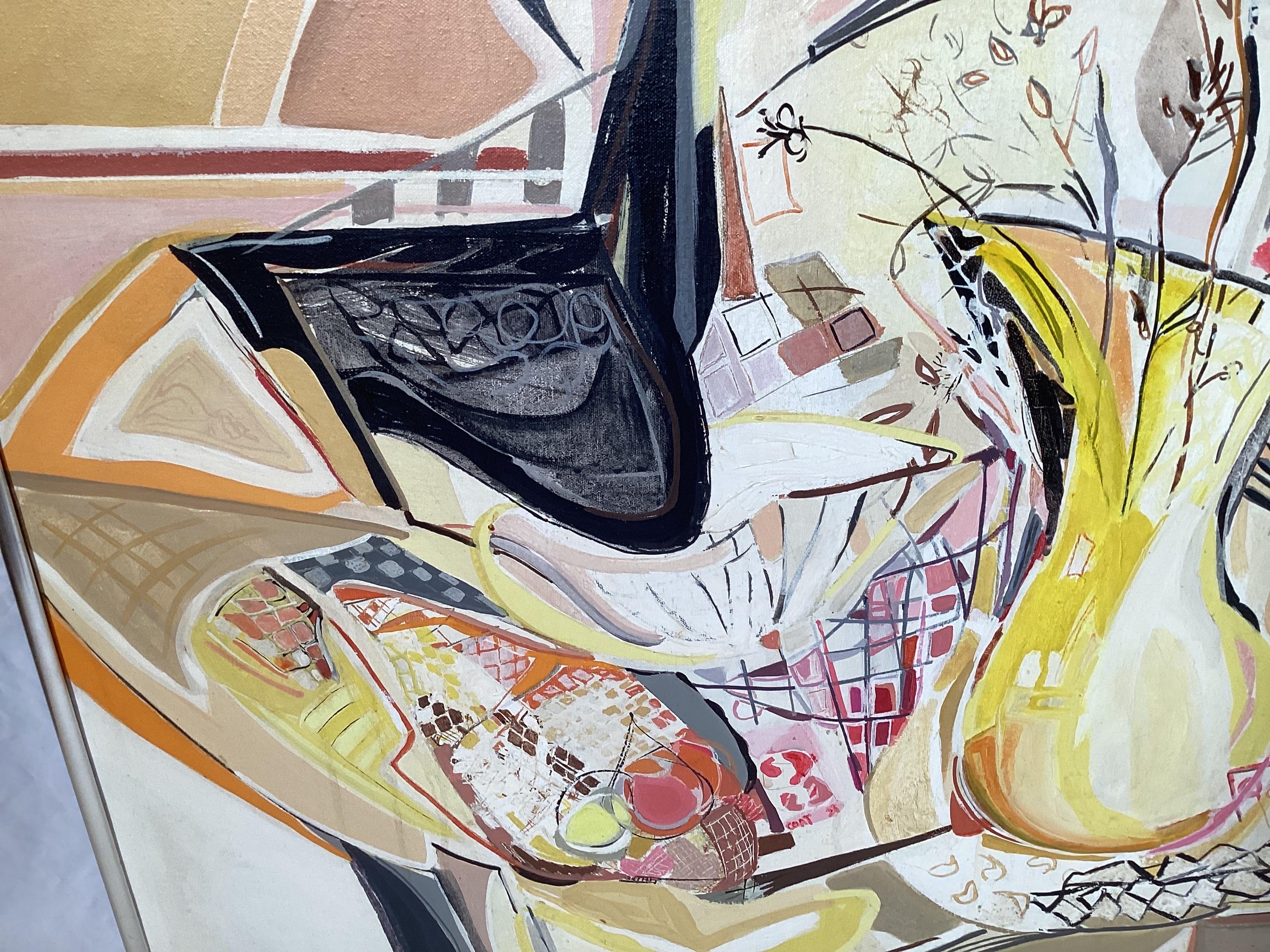 Fine XX secolo Schreiber American Mid Century Modernist Abstract Painting in vendita