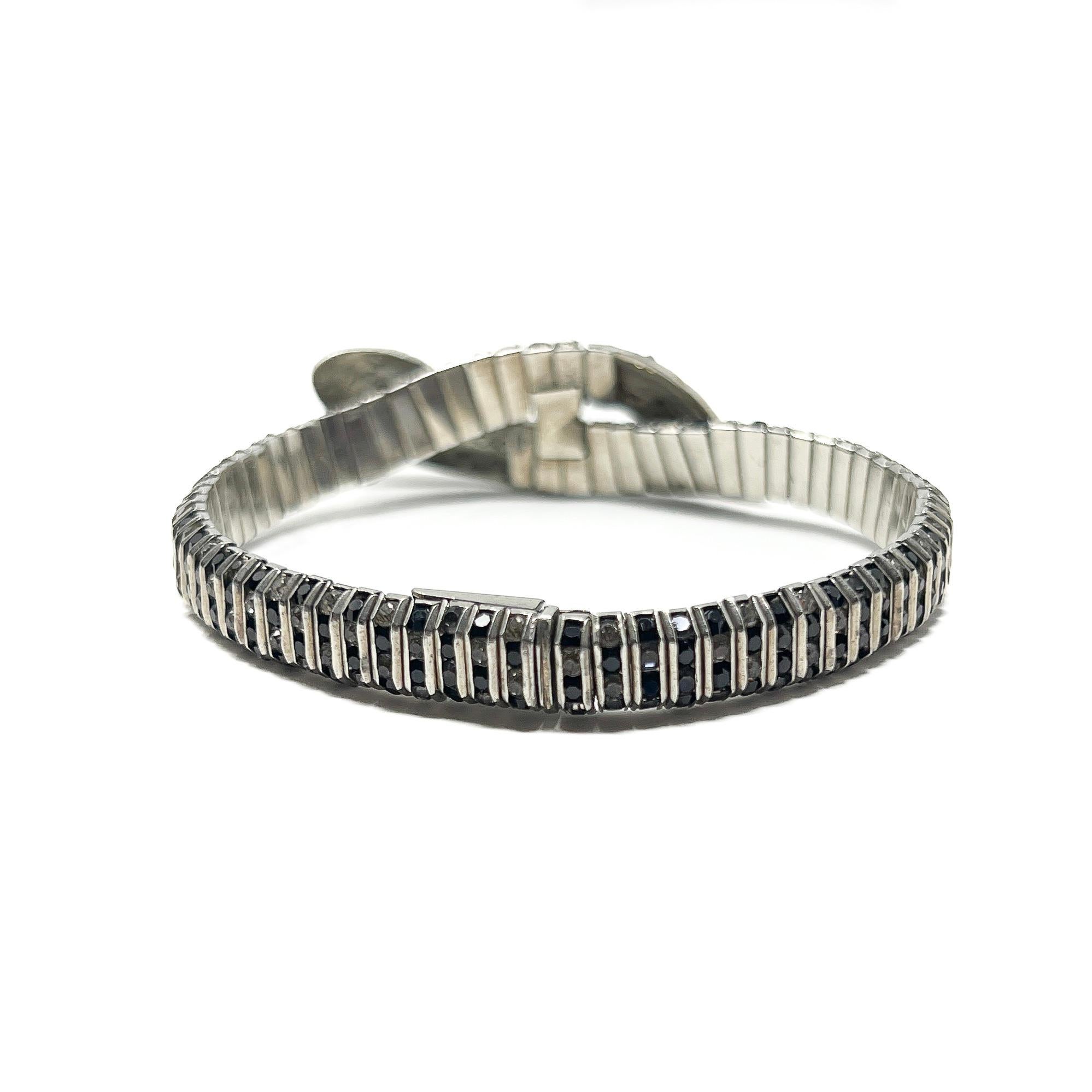 Schreiber and Hiller 1920s Art Deco Antique Paste Snake Bracelet For Sale 2