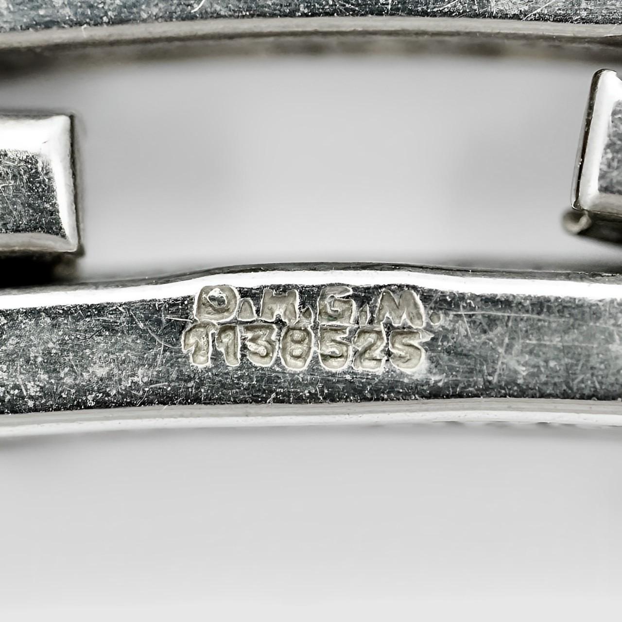 Schreiber & Hiller Art Deco DRGM Silver Tone Rhinestone Link Necklace Bracelet For Sale 3