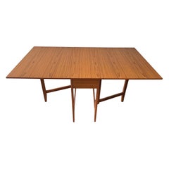 Schreiber Mid-Century Modern vintage teak drop-leaf dining table, 1960s