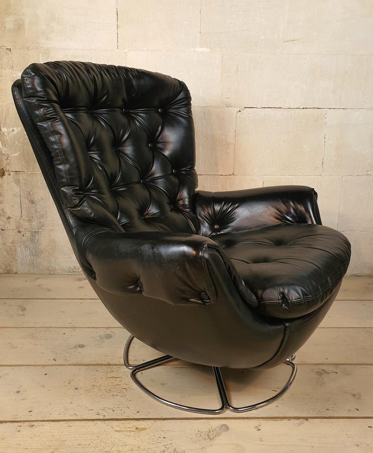 Ottoman Swivel Chair Leather Single Chair Wells Tightback Swivel