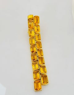 Bracciale Schreiner in oro giallo 18 carati a due file di citrini taglio smeraldo da 137,00 carati