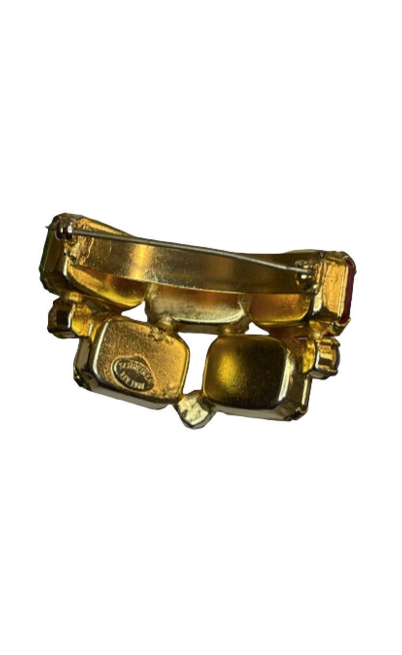 Schreiner (Attr.) Gold, Purple Crystal and Lavender Rhinestone 1950s Bracelet 14