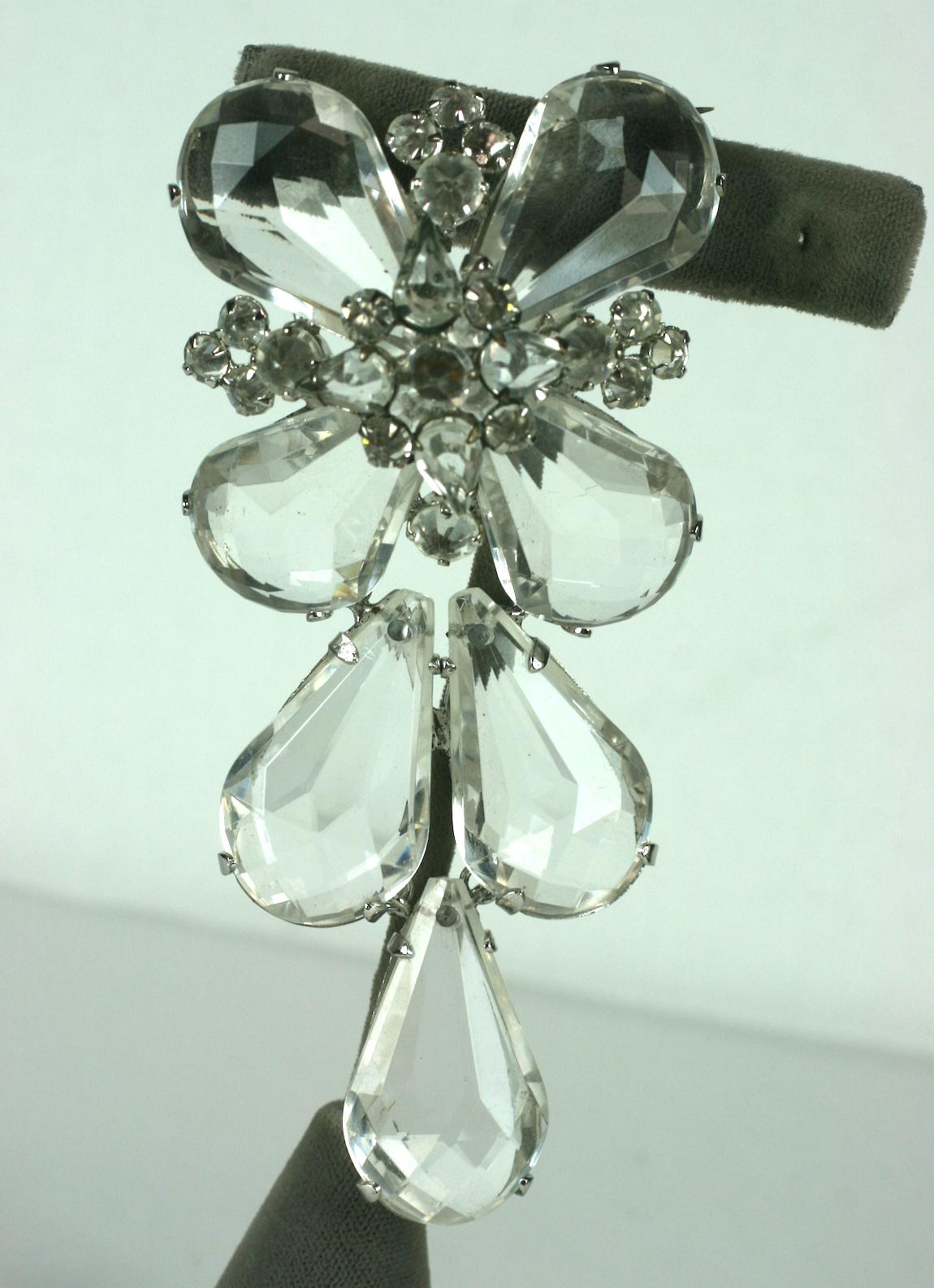 Schreiner Crystal Articulated Brooch In Excellent Condition For Sale In New York, NY