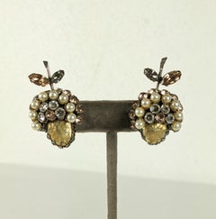 Schreiner Jeweled Acorn Earclips