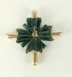 Schreiner Rare Keystone Ruffle Maltese Cross Brooch, # 1