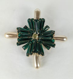 Schreiner Rare Keystone Ruffle Maltese Cross Brooch. # 2