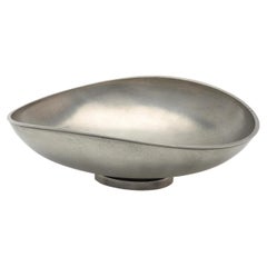 Cuenco moderno de peltre cepillado de Schreuder & Olsson, Suecia, 1963
