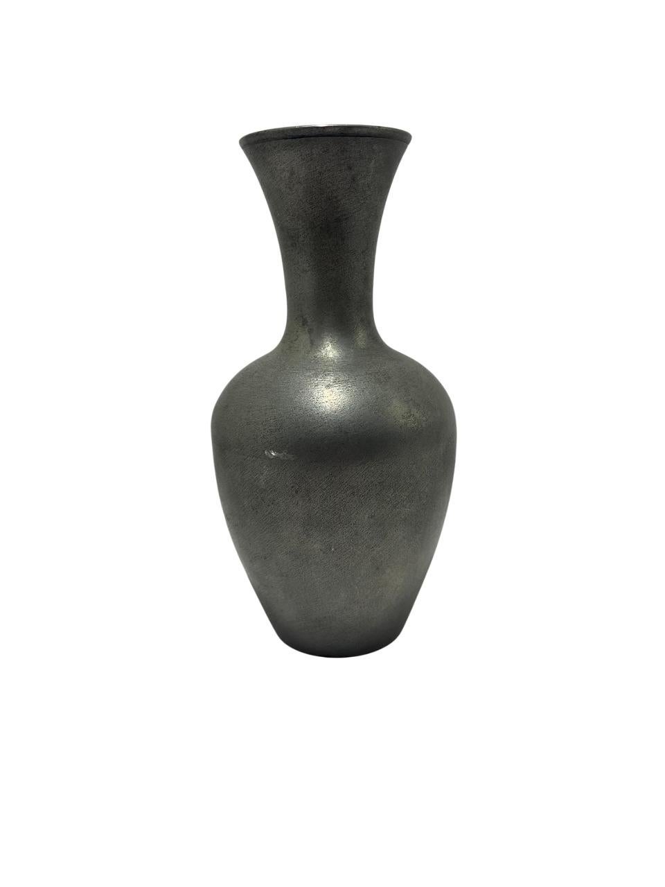 Brushed Set of Three Pewter Vases by Schreuder & Olsson, Sweden For Sale