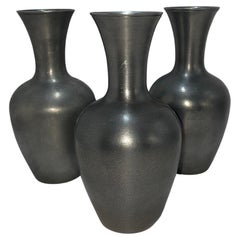 Set von drei Zinnvasen von Schreuder & Olsson, Schweden
