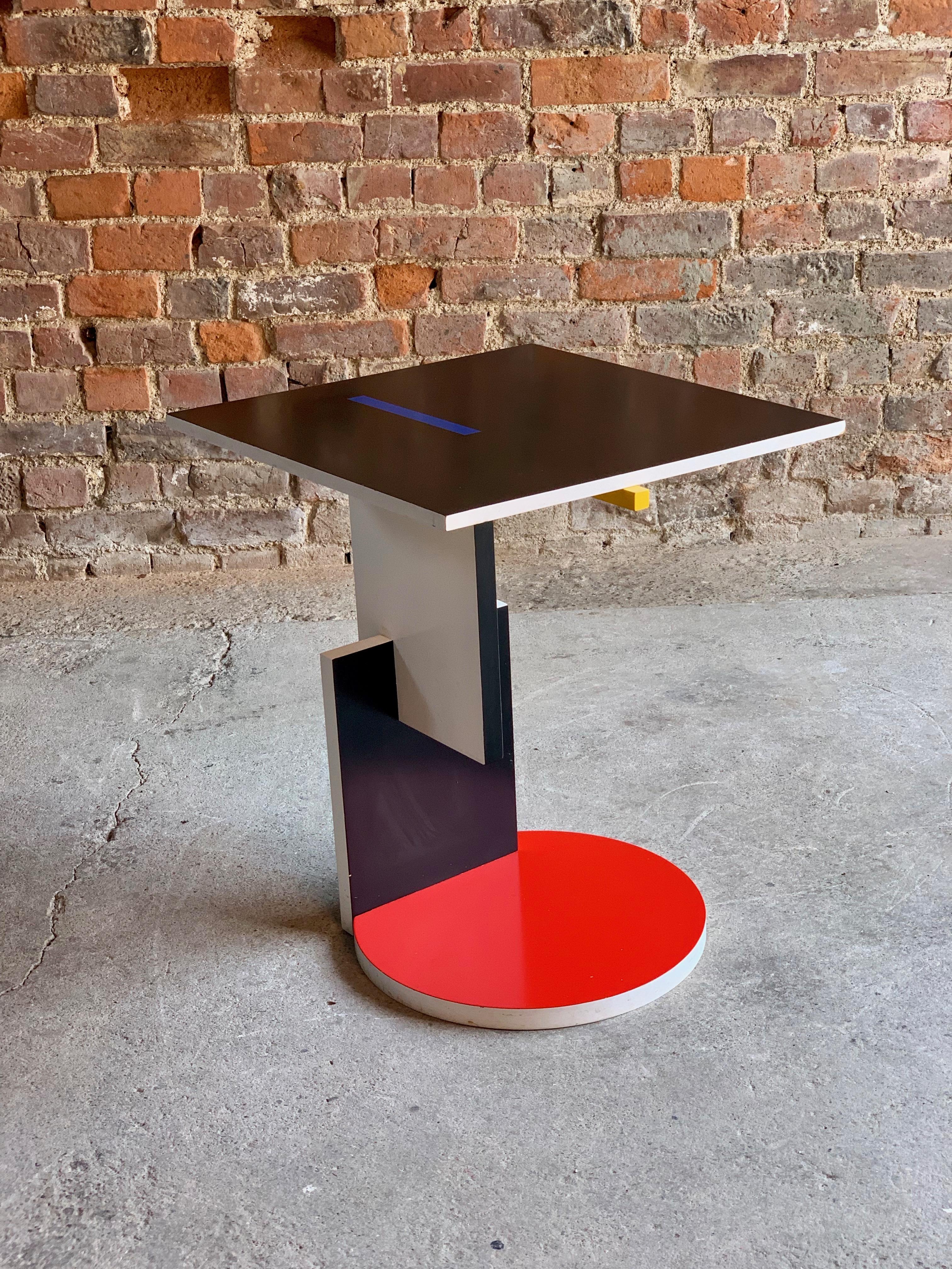 Italian Schroeder 1 Side Table Designed by Gerrit Rietveld by Cassina Italy, circa 1980