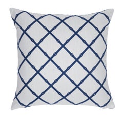 Schuamcher Bamboo Trellis I/O 20" Pillow in Navy