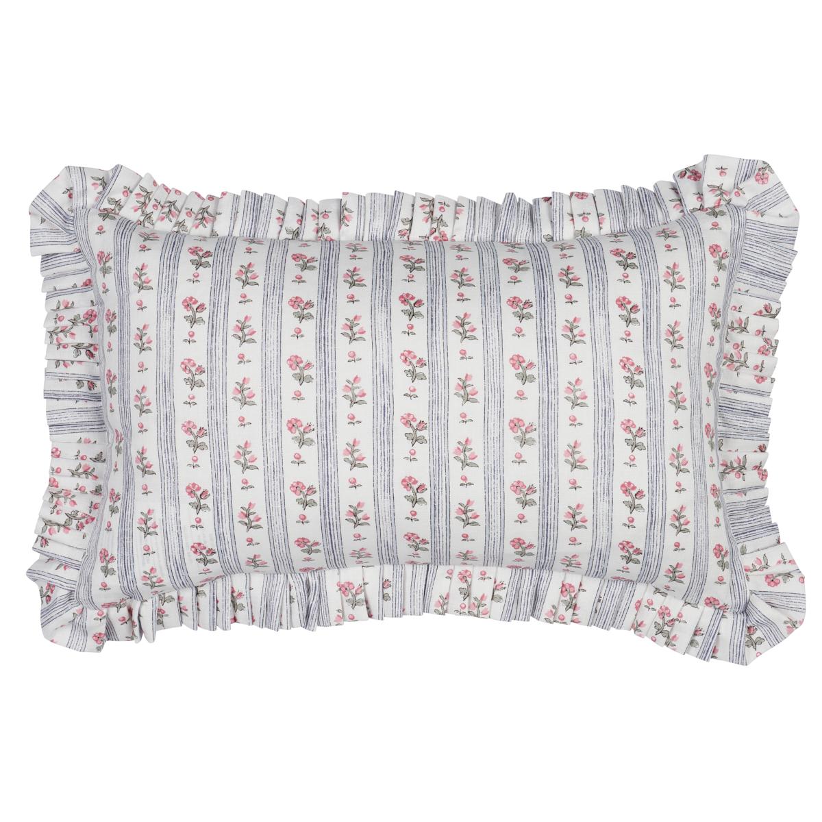 Schuamcher Cabanon Stripe 20" Pillow in Rose For Sale